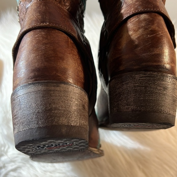Old Gringo Yippe Ki Yay Apache Moon Strap  10”Brown Harness Embroidered Boot 8 - Picture 8 of 12